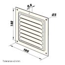 Fém szellőzőrács 200x200 mm rovarhálóval horganyzott 200 NZ
