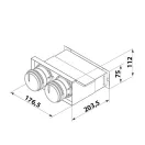 Fém rácsfogadó egyenes FLEXITECH WMMC 200x55/63x2