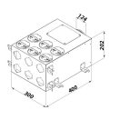 Fém osztódoboz FLEXITECH MADB 125/63x6 oldal csatlakozás