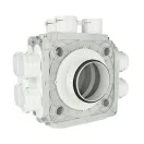 Dalap Flexitech PADB kétszintes műanyag osztó doboz, 12 csatlakozó Ø 75 mm, karima Ø 160 mm