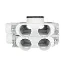 Dalap Flexitech PADB kétszintes műanyag osztó doboz, 12 csatlakozó Ø 75 mm, karima Ø 160 mm