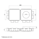 Műanyag osztódoboz FLEXITECH 160/90x8 felső csatlakozás