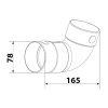 90° könyökidom flexibilis csőhöz 75 mm FLEXITECH RB 75