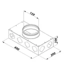 Fém osztódoboz felső csatlakozás FLEXITECH MADB 160/75x8 felső csatlakozás