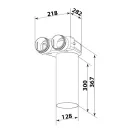 Műanyag szelepfogadó FLEXITECH CMRC 125/75x2