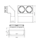 Fém rácsfogadó 90 fok FLEXITECH WMMCL 234x70/90x2