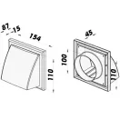 Garvitációs zsalus műanyag szellőző 100 mm GP 102 BKF