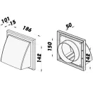 Garvitációs zsalus műanyag szellőző 150 mm GP 152 BKF