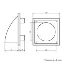 Garvitációs zsalus műanyag szellőző GP BKF 125
