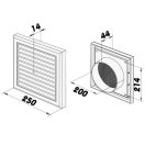 Műanyag szellőzőrács 200 mm rovarhálóval  GP 250/200 FN