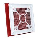 Műanyag zárt előlapos szellőzőrács 160x160 mm GP FLAT RED