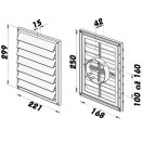 Gravitációs zsalus műanyag 100 mm - 160 mm szellőzőrács GP 160 RFG