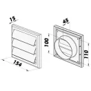 Gravitációs zsalus műanyag 100 mm szellőzőrács GP 100 RF