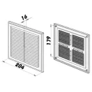 Műanyag szellőzőrács 204x204 mm rovarhálóval  GP 150 N