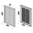Műanyag szellőzőrács 299x221 mm rovarhálóval  GP 160 N