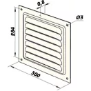 Fém szellőzőrács 300x300 mm rovarhálóval fehér 300 N