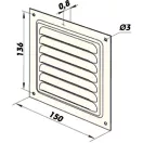 Fém szellőzőrács 150x150 mm rovarhálóval fehér 150 N