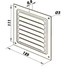 Fém szellőzőrács 125x125 mm rovarhálóval fehér 125 N