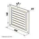 Fém szellőzőrács 200x200 mm rovarhálóval fehér 200 N
