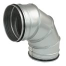 Rozsdamentes acél könyök 90/100 mm gumitömítéssel