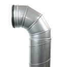 Rozsdamentes acél könyök 90/160 mm gumitömítéssel