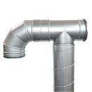 Rozsdamentes acél könyök 90/160 mm gumitömítéssel