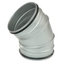 Rozsdamentes acél könyök 45/100 mm gumitömítéssel