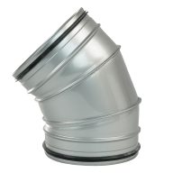 Rozsdamentes acél könyök 45/160 mm gumitömítéssel