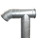 Rozsdamentes acél könyök 45/160 mm gumitömítéssel