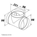 Rozsdamentes acél T idom 100/100 mm