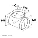 Rozsdamentes acél T idom 150/150 mm