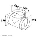 Rozsdamentes acél T idom 160/160 mm