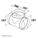 Rozsdamentes acél T idom 200/200 mm