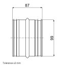 Rozsdamentes acél csőtoldó 100 mm