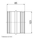 Rozsdamentes acél csőtoldó 125 mm