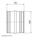 Rozsdamentes acél csőtoldó 150 mm
