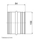 Rozsdamentes acél csőtoldó 160 mm