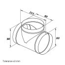 Rozsdamentes acél T idom 80/80 mm