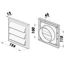 Gravitációs zsalus műanyag 100 mm szellőzőrács GP 100 RF BROWN