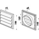 Gravitációs zsalus műanyag 125 mm szellőzőrács GP 120 RF BROWN