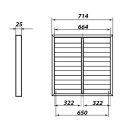 Fém garvitációs zsalus szellőzőrács szürke 715