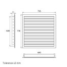 Alumínium szellőzőrács 700x700 mm fehér WDP 700x700