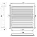 Alumínium szellőzőrács 250x150 mm fehér WDP 250x150