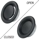 Fekete fém elszívó légszelep 100 mm TVMD O 100