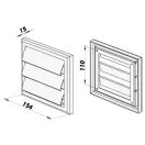 Gravitációs zsalus műanyag 154x154 mm szellőzőrács GP 100 R BROWN
