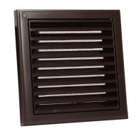   Műanyag szellőzőrács 154x154 mm rovarhálóval  GP 100 N BARNA