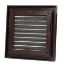 Műanyag szellőzőrács 154x154 mm rovarhálóval  GP 100 N BARNA