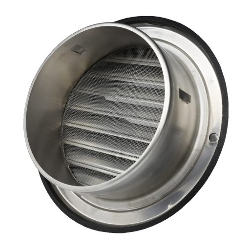 Fém szellőzőrács esővédő előlappal 125 mm ezüst