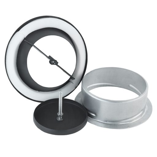 Fekete fém elszívó légszelep 150 mm TVMD O 150