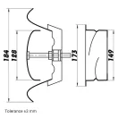 Fekete fém elszívó légszelep 150 mm TVMD O 150